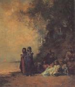 Eugene Fromentin Eqyptian Women on the Edge of the Nile (san12) oil painting on canvas